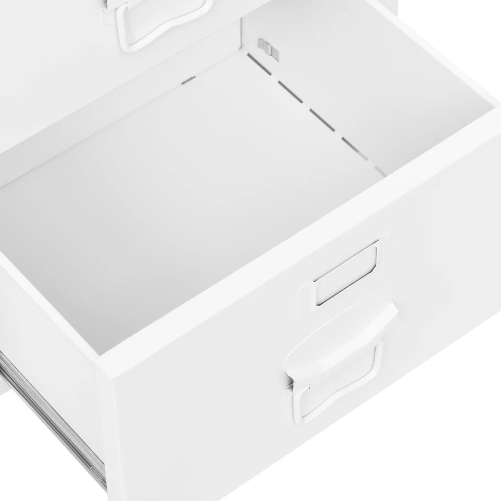 Industrial Desk with Drawers White 41.3"x20.5"x29.5" Steel at Set Shop and Smile