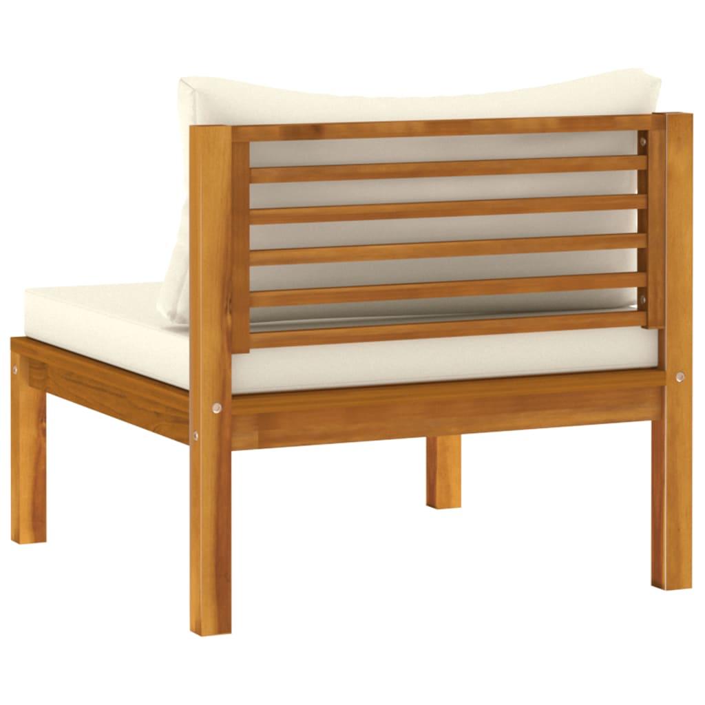 4 Piece Patio Lounge Set with Cream Cushion Solid Acacia Wood at Set Shop and Smile