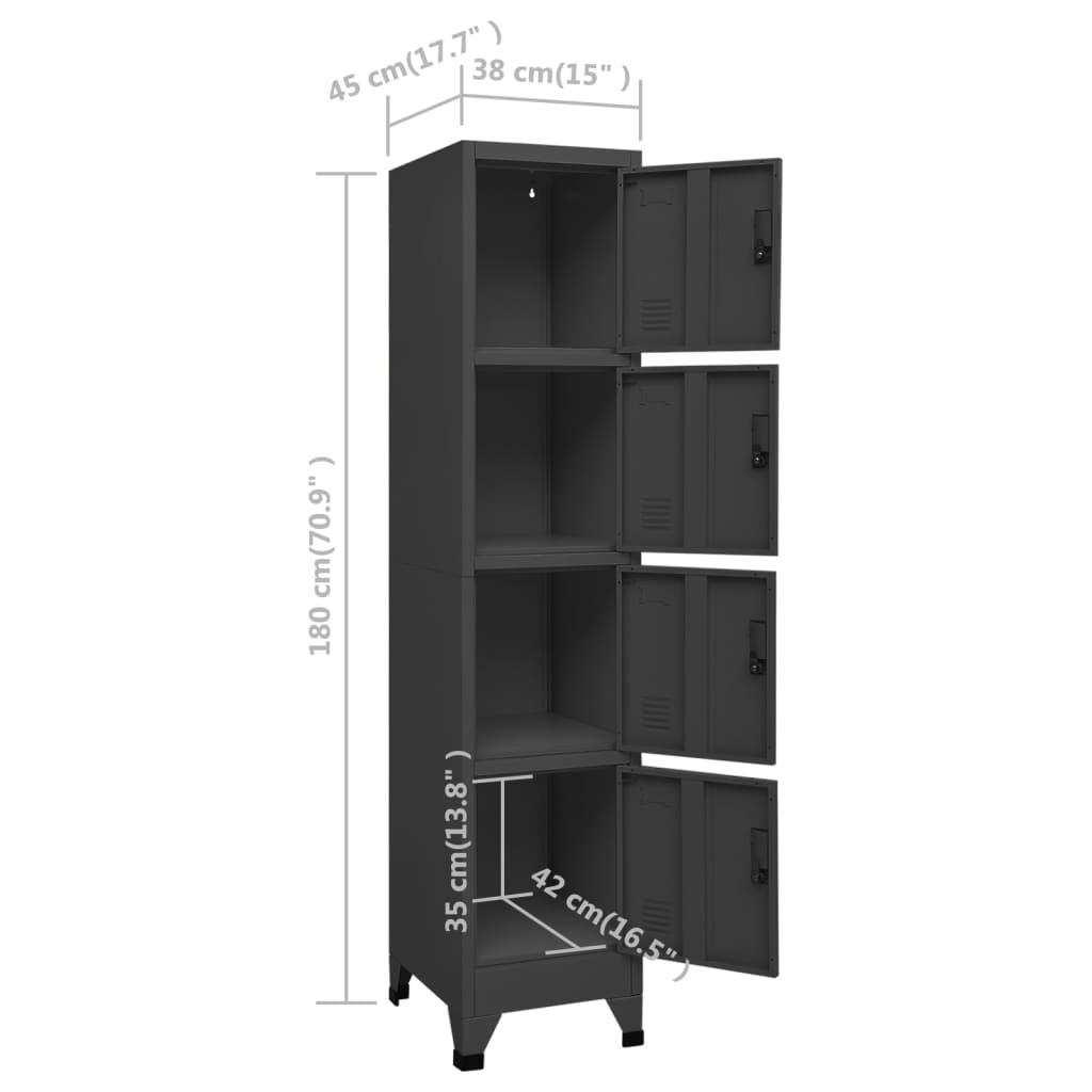 Locker Cabinet Anthracite 15"x17.7"x70.9" Steel at Set Shop and Smile
