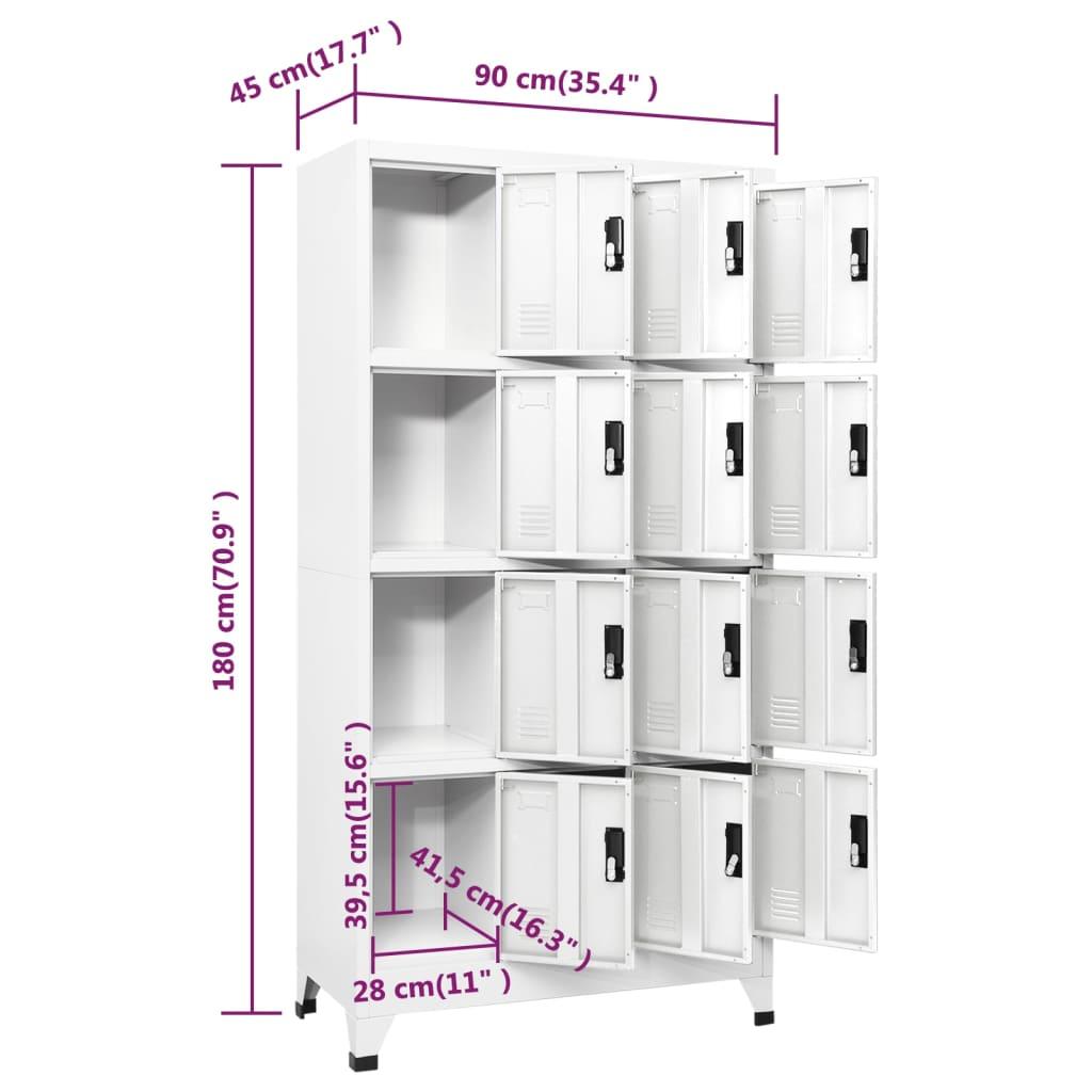 Locker Cabinet White 35.4"x17.7"x70.9" Steel at Set Shop and Smile