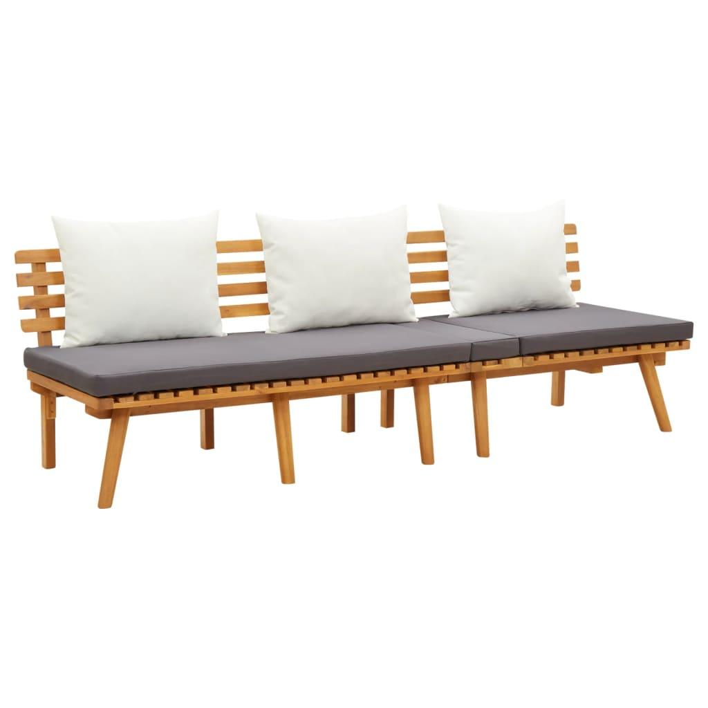 4 Piece Patio Lounge Set with Cushions Solid Acacia Wood at Set Shop and Smile