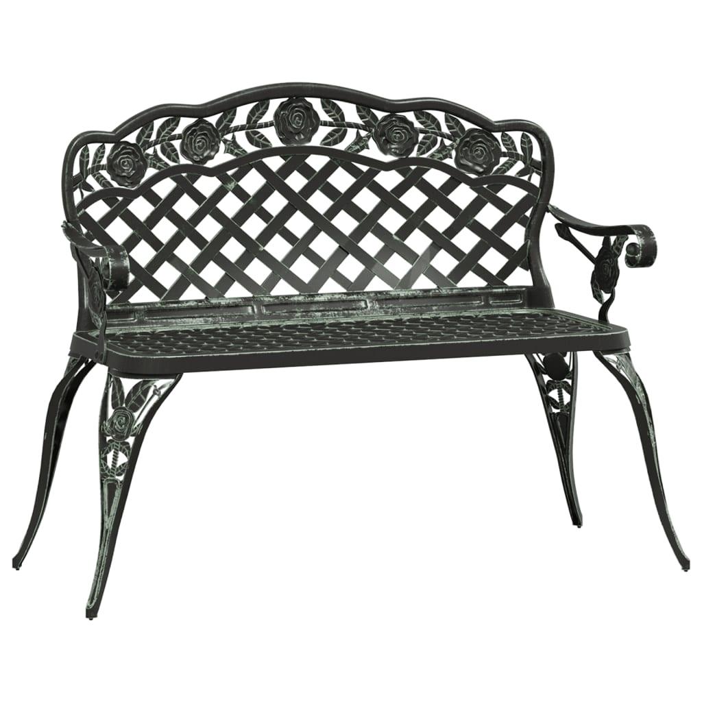 Patio Bench 42.5" Cast Aluminum Green at Set Shop and Smile