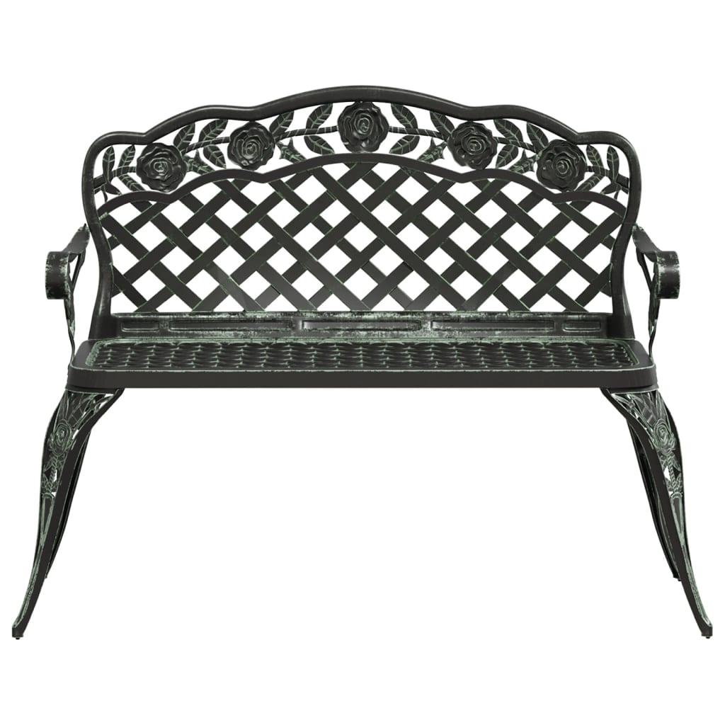 Patio Bench 42.5" Cast Aluminum Green at Set Shop and Smile