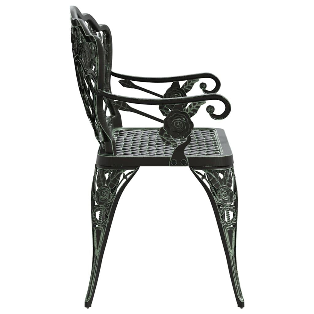 Patio Bench 42.5" Cast Aluminum Green at Set Shop and Smile