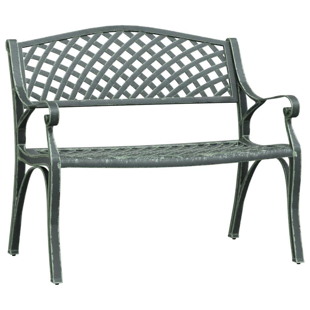 Patio Bench 40.2" Cast Aluminum Green at Set Shop and Smile