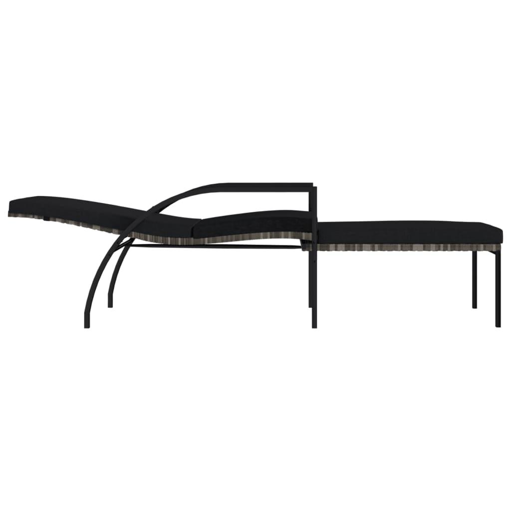 Sun Loungers 2 pcs with Footrest PE Rattan Gray at Set Shop and Smile