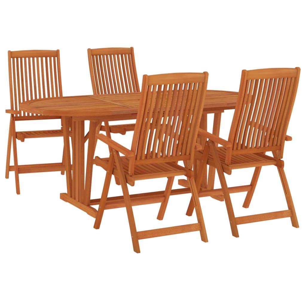 5 Piece Patio Dining Set Solid Wood Eucalyptus at Set Shop and Smile