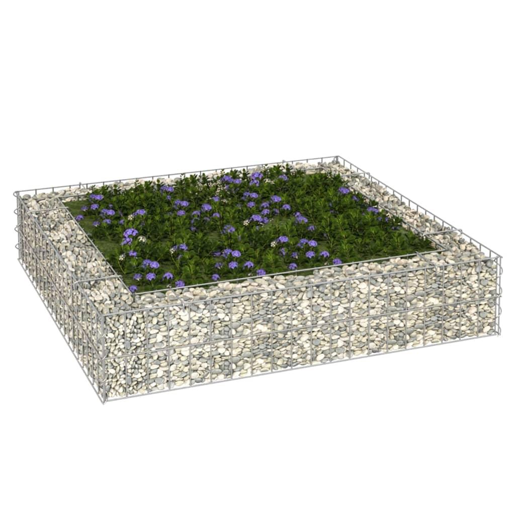Gabion Raised Bed Galvanized Steel 39.4"x39.4"x7.9" at Set Shop and Smile