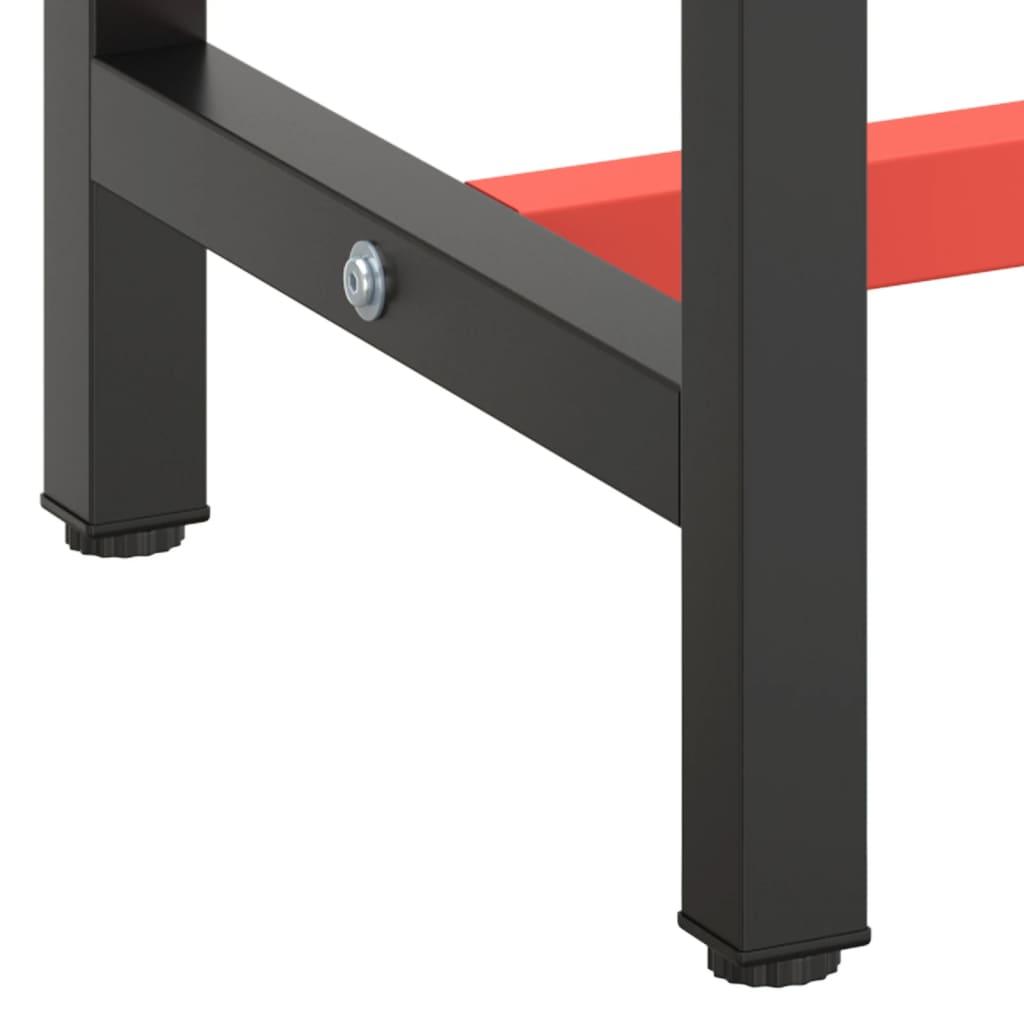 Work Bench Frame Matte Black and Matte Red 55.1"x19.7"x31.1" Metal at Set Shop and Smile