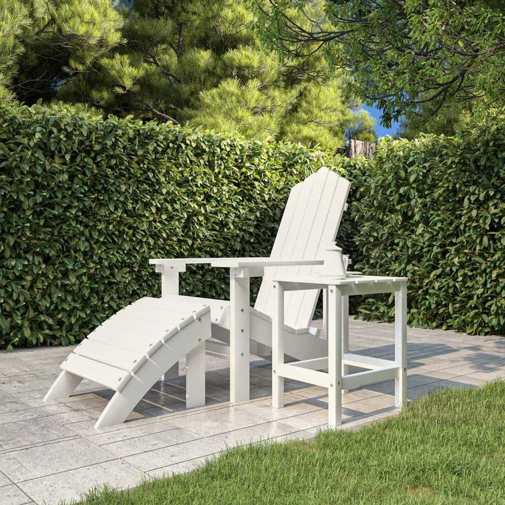 Patio Adirondack Table White 15"x15"x18.1" HDPE at Set Shop and Smile