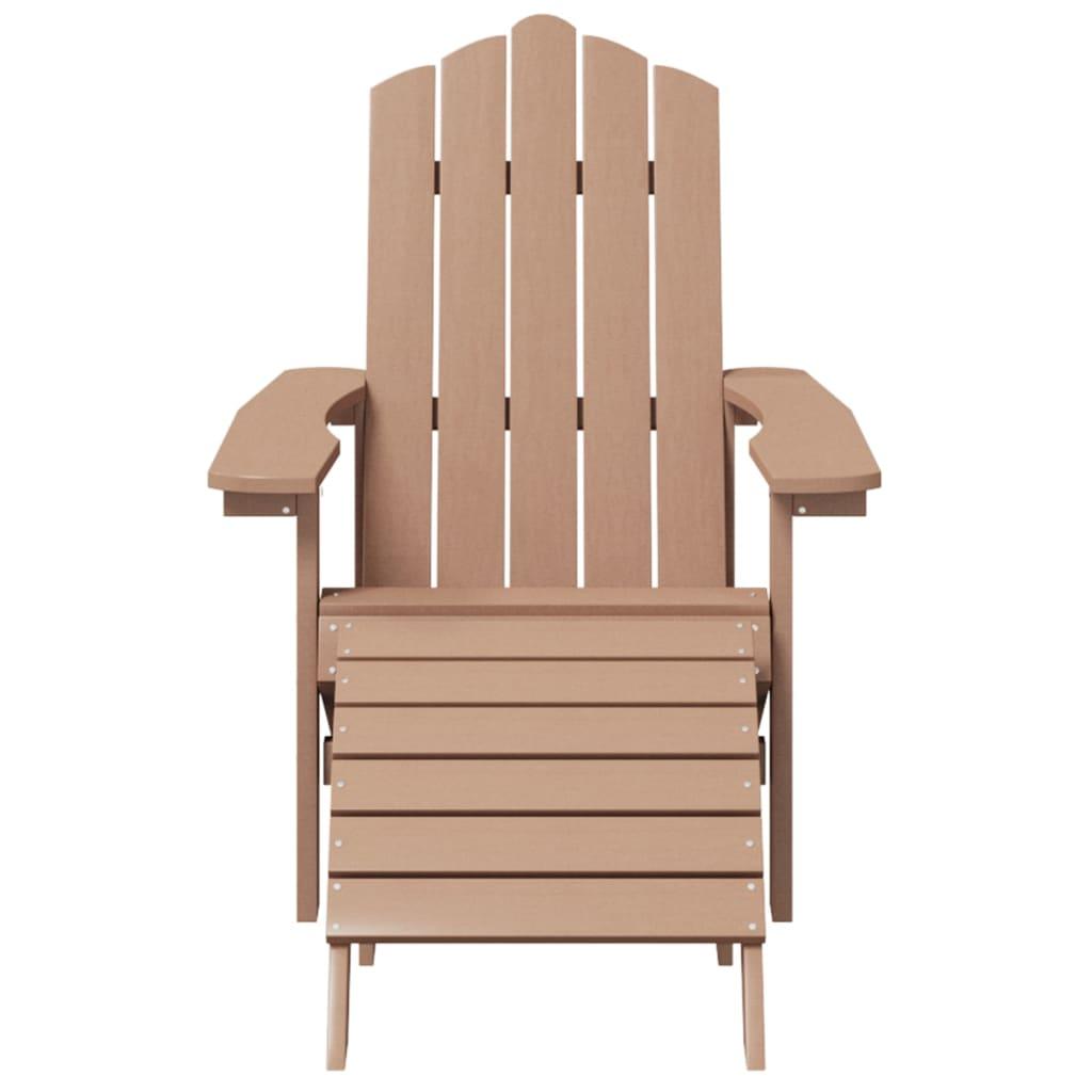 Patio Adirondack Chair with Footstool HDPE Brown at Set Shop and Smile