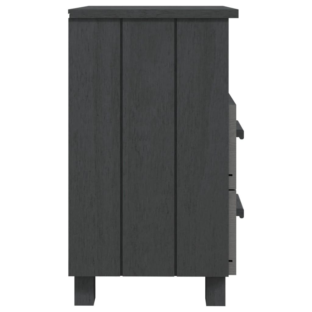 Bedside Cabinet Dark Gray 15.7"x13.8"x24.4" Solid Wood Pine at Set Shop and Smile