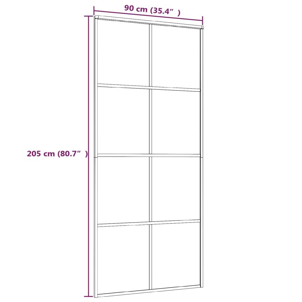 Sliding Door Black 35.4"x80.7" ESG Glass and Aluminum at Set Shop and Smile