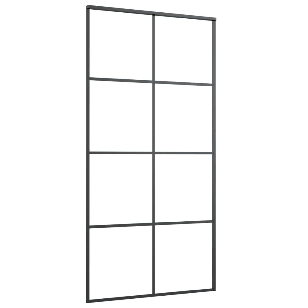 Sliding Door Black 40.4"x80.7" ESG Glass and Aluminum at Set Shop and Smile