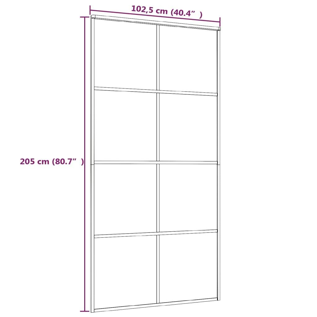 Sliding Door Black 40.4"x80.7" ESG Glass and Aluminum at Set Shop and Smile