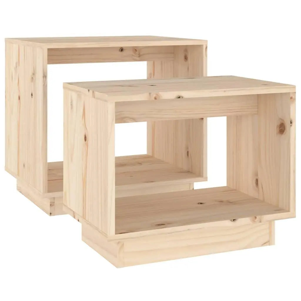 Nesting Coffee Tables 2 pcs Solid Wood Pine at Set Shop and Smile