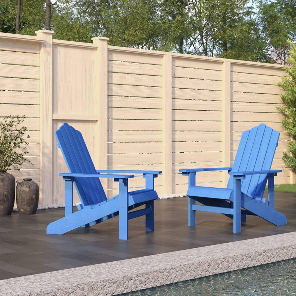 Patio Adirondack Chairs 2 pcs HDPE Aqua Blue at Set Shop and Smile