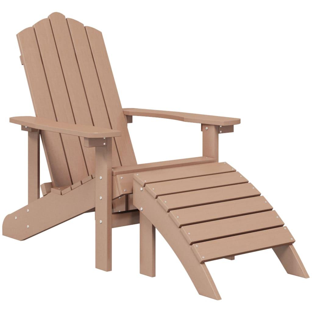Patio Adirondack Chairs 2 pcs with Footstools HDPE Brown at Set Shop and Smile