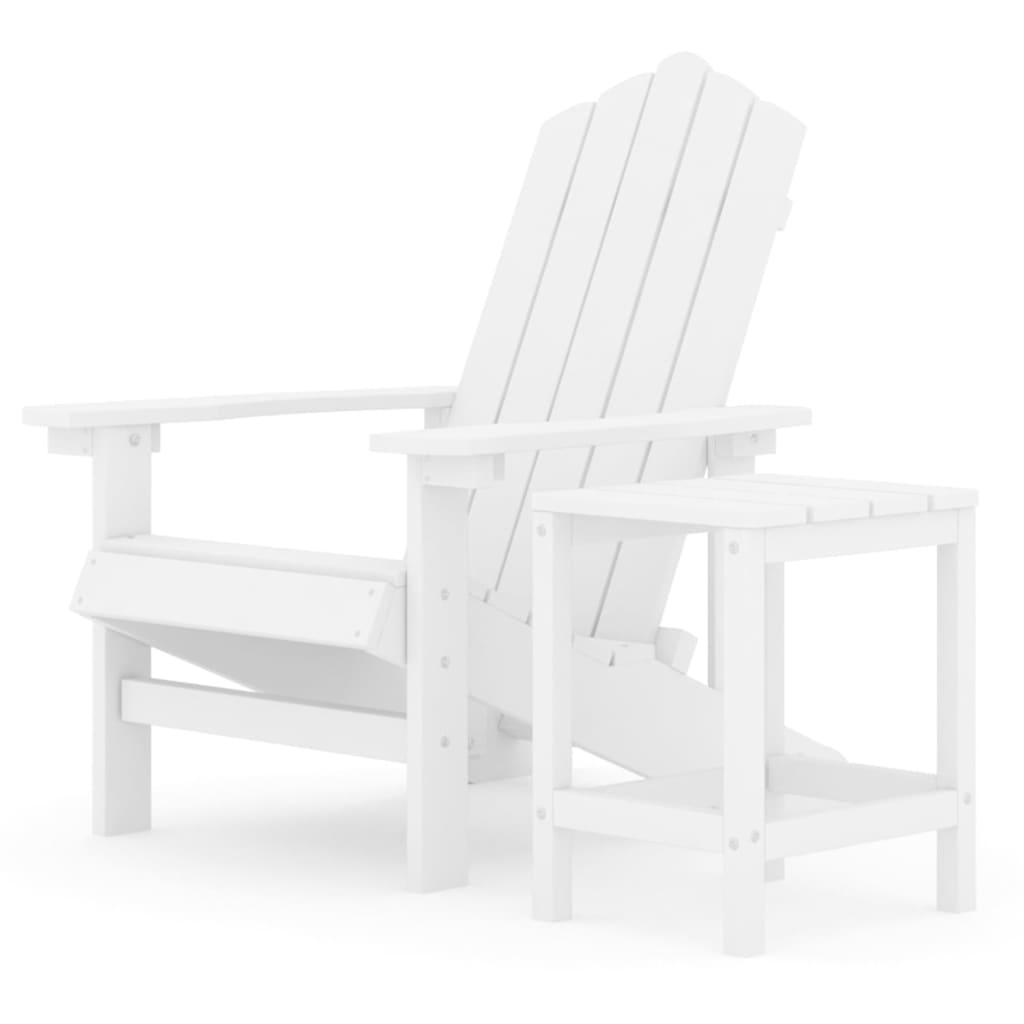 Patio Adirondack Chair with Table HDPE White at Set Shop and Smile