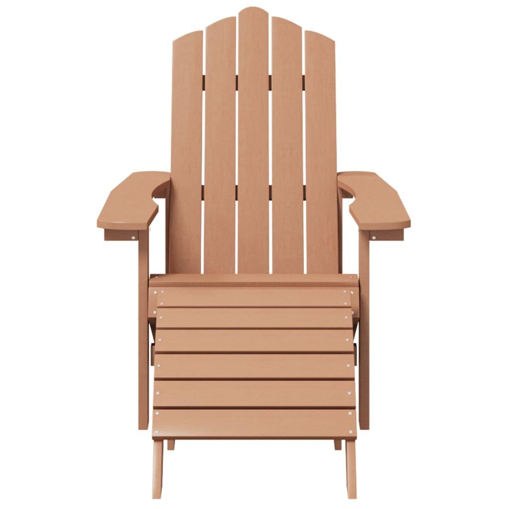 Patio Adirondack Chairs with Footstool & Table HDPE Brown at Set Shop and Smile