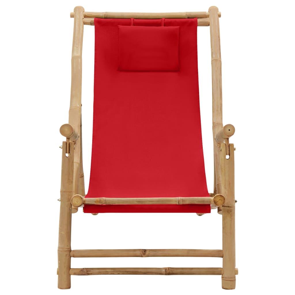 Deck Chair Bamboo and Canvas Red at Set Shop and Smile