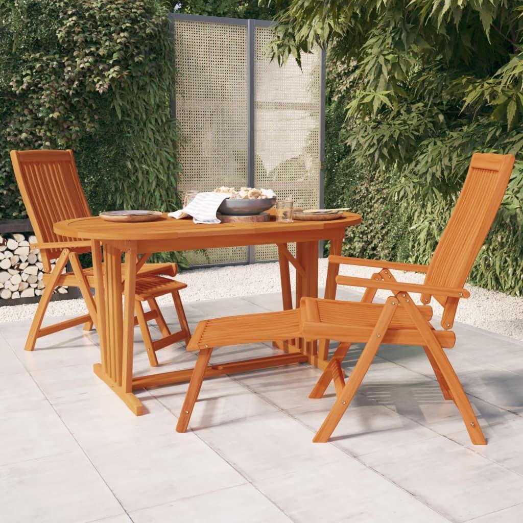 Folding Patio Chairs with Footrests 2 pcs Solid Wood Eucalyptus at Set Shop and Smile