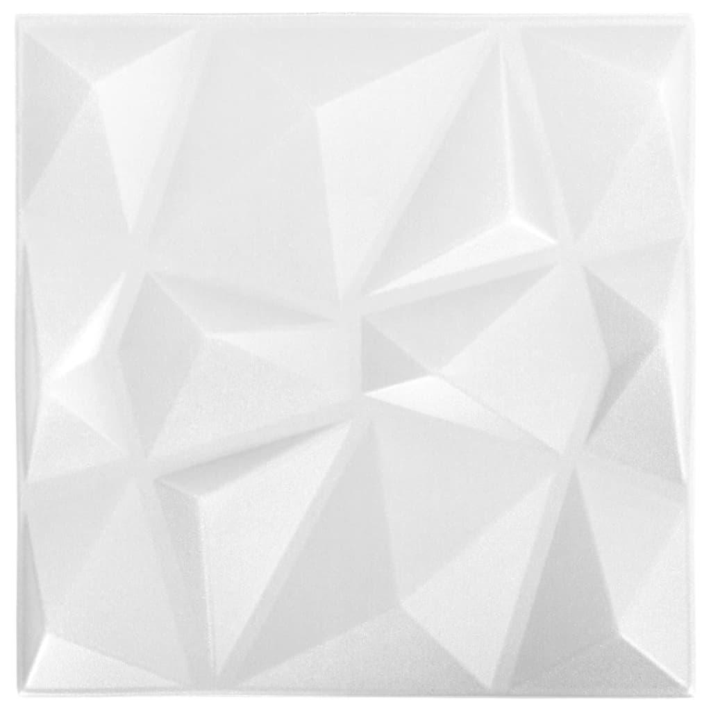 3D Wall Panels 24 pcs 19.7"x19.7" Diamond White 64.6 ft² at Set Shop and Smile