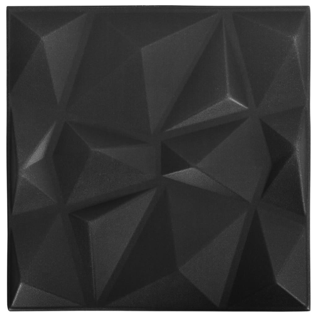 3D Wall Panels 24 pcs 19.7"x19.7" Diamond Black 64.6 ft² at Set Shop and Smile