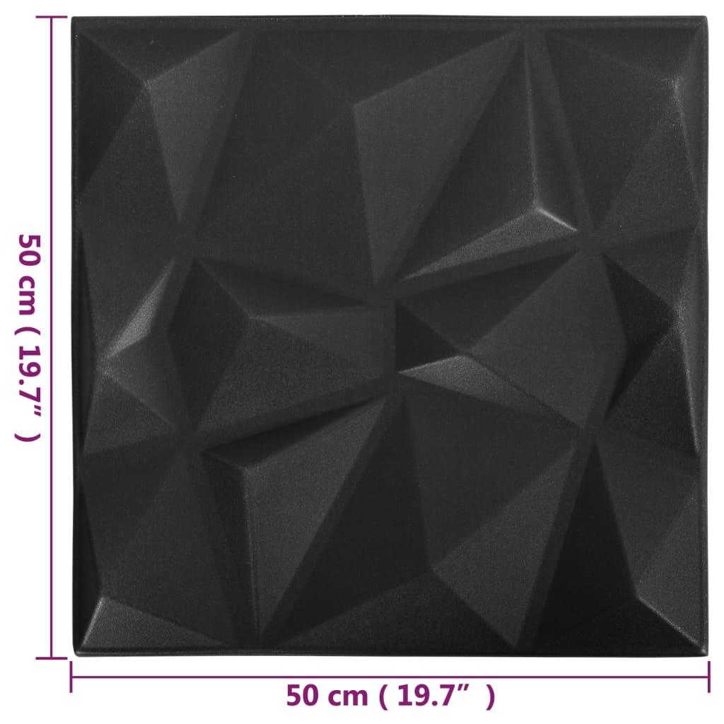 3D Wall Panels 24 pcs 19.7"x19.7" Diamond Black 64.6 ft² at Set Shop and Smile