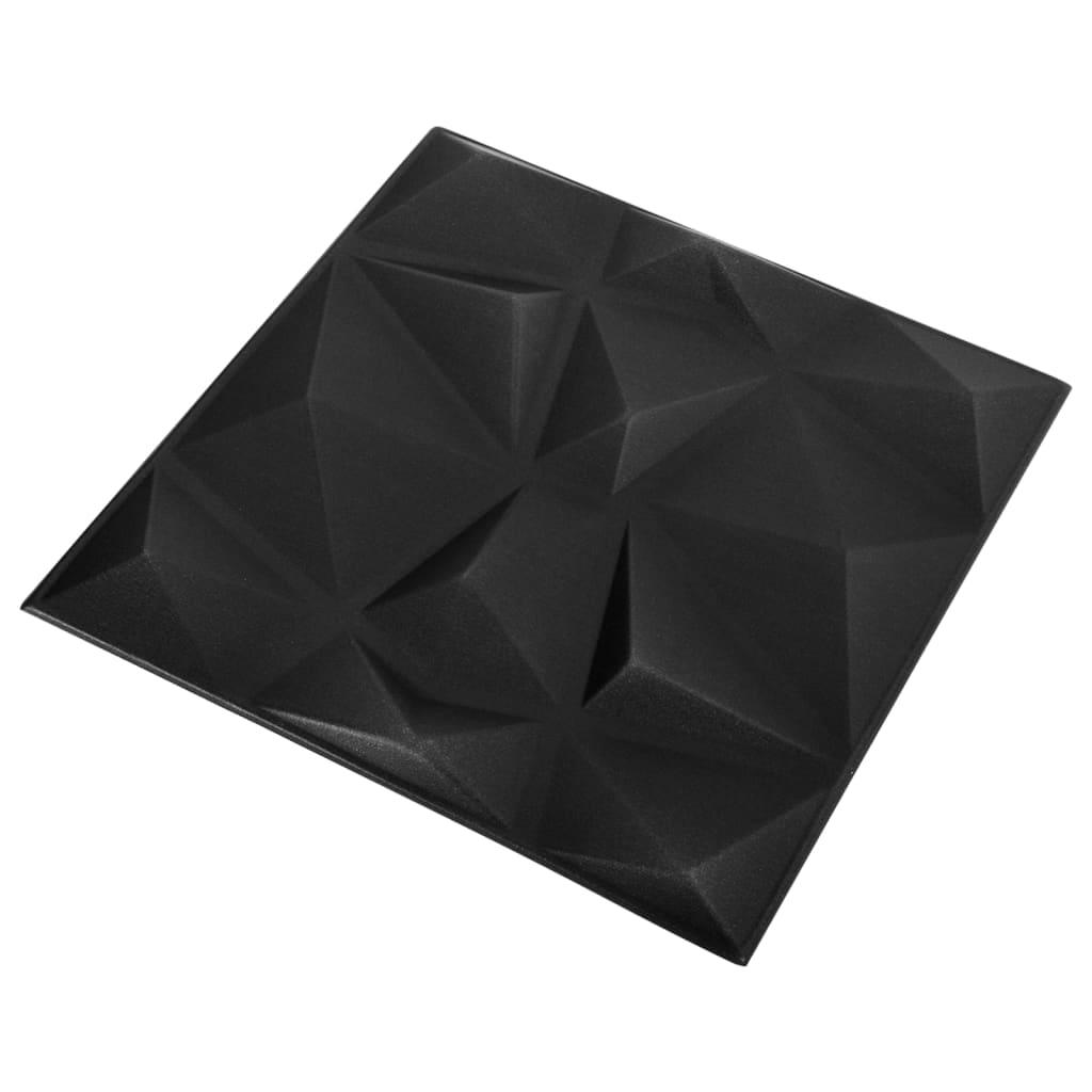 3D Wall Panels 48 pcs 19.7"x19.7" Diamond Black 129.2 ft² at Set Shop and Smile