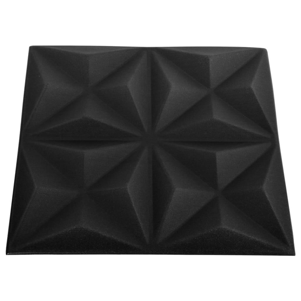 3D Wall Panels 48 pcs 19.7"x19.7" Origami Black 129.2 ft² at Set Shop and Smile