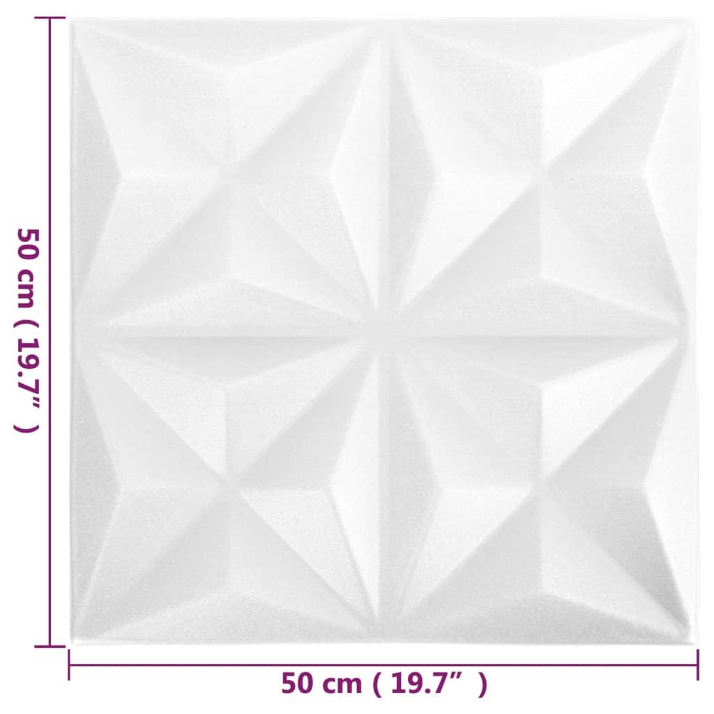 3D Wall Panels 12 pcs 19.7"x19.7" Origami White 32.3 ft² at Set Shop and Smile