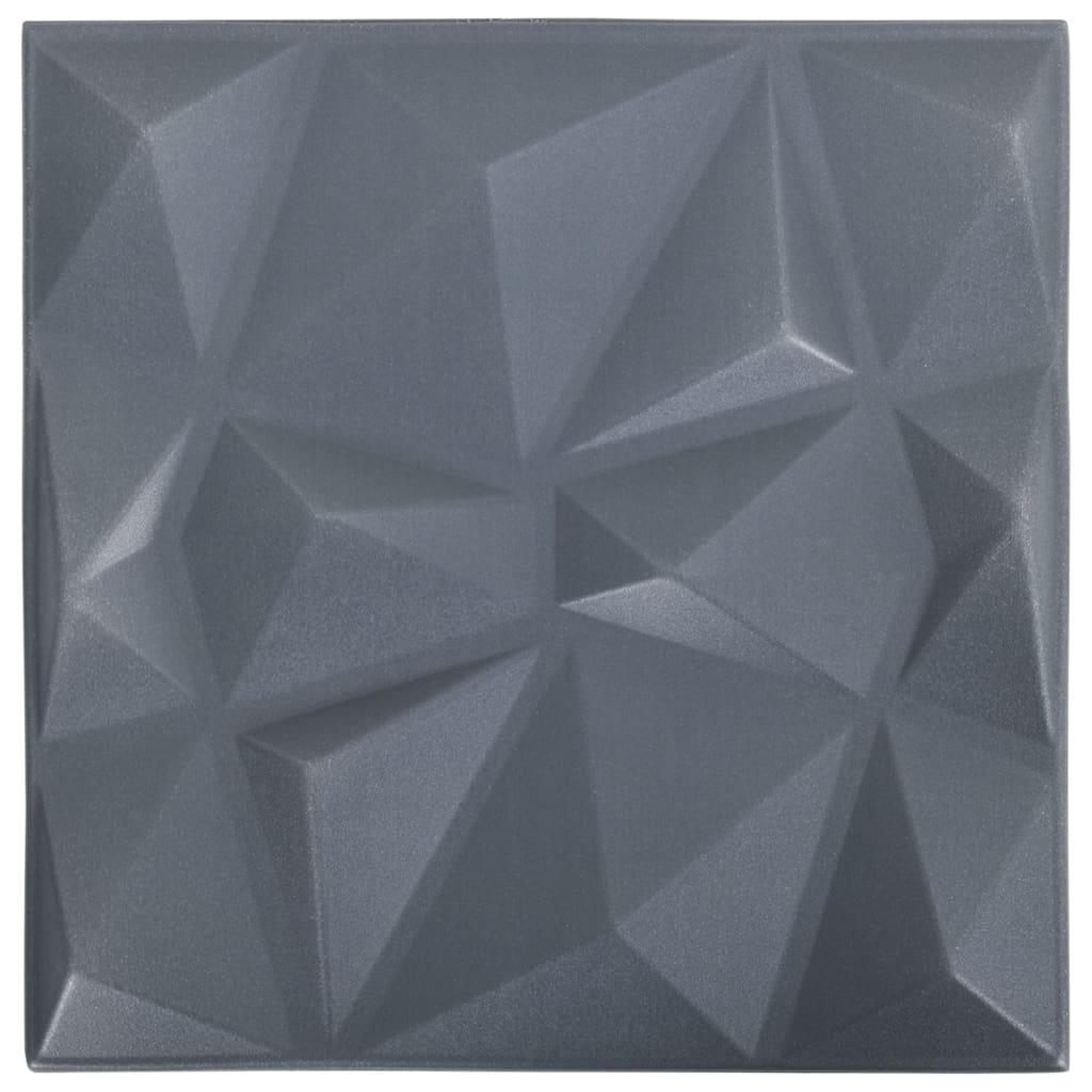 3D Wall Panels 12 pcs 19.7"x19.7" Diamond Gray 32.3 ft² at Set Shop and Smile