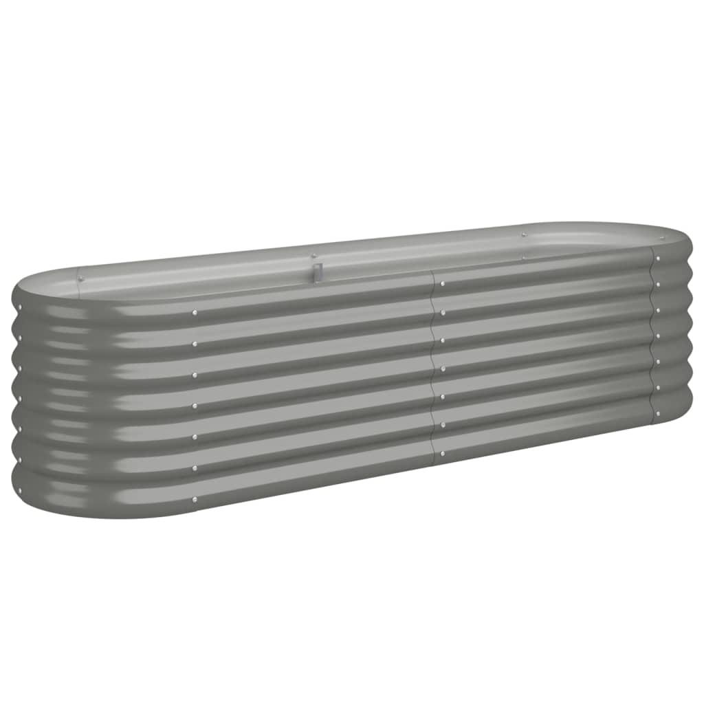 Garden Raised Bed Powder-coated Steel 59.8"x15.7"x14.2" Gray at Set Shop and Smile