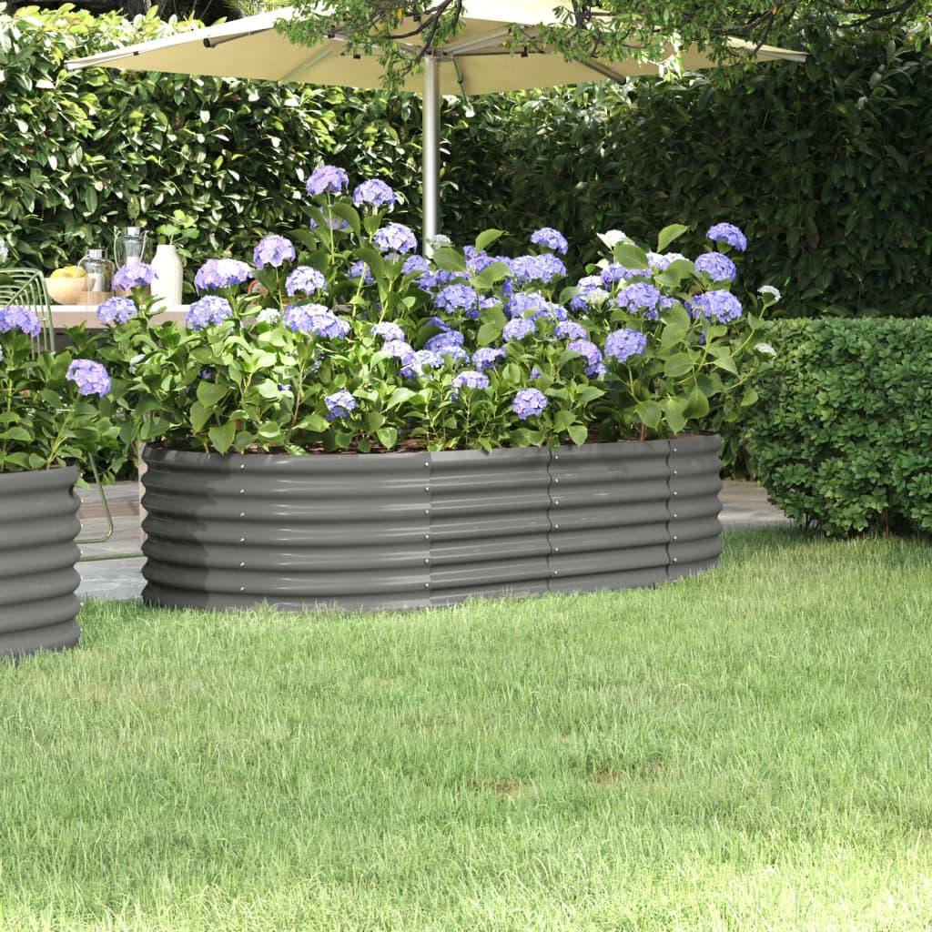 Garden Raised Bed Powder-coated Steel 59.8"x31.5"x14.2" Gray at Set Shop and Smile