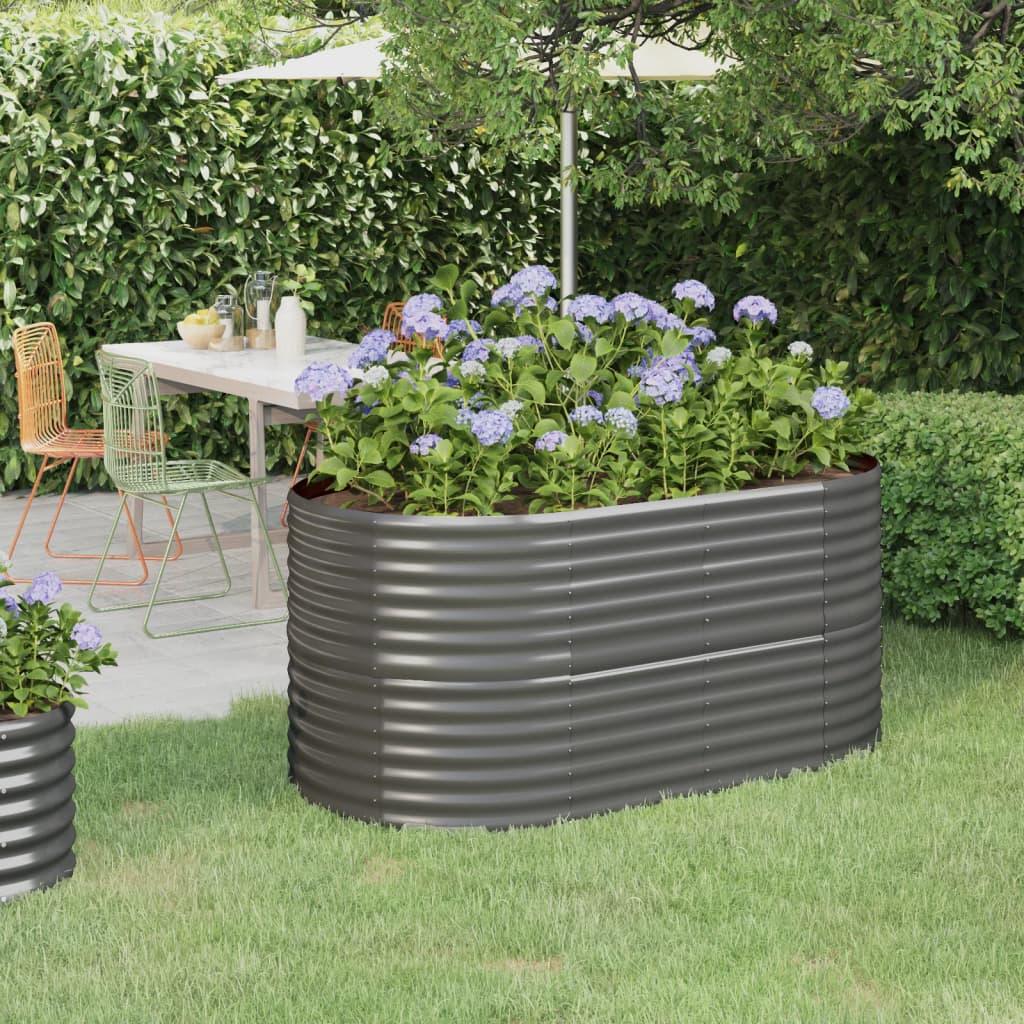 Garden Raised Bed Powder-coated Steel 59.8"x31.5"x26.8" Gray at Set Shop and Smile