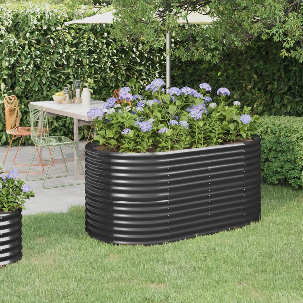 Garden Raised Bed Powder-coated Steel 59.8"x31.5"x26.8" Anthracite at Set Shop and Smile