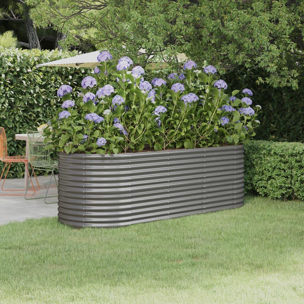Garden Raised Bed Powder-coated Steel 88.2"x31.5"x26.8" Gray at Set Shop and Smile