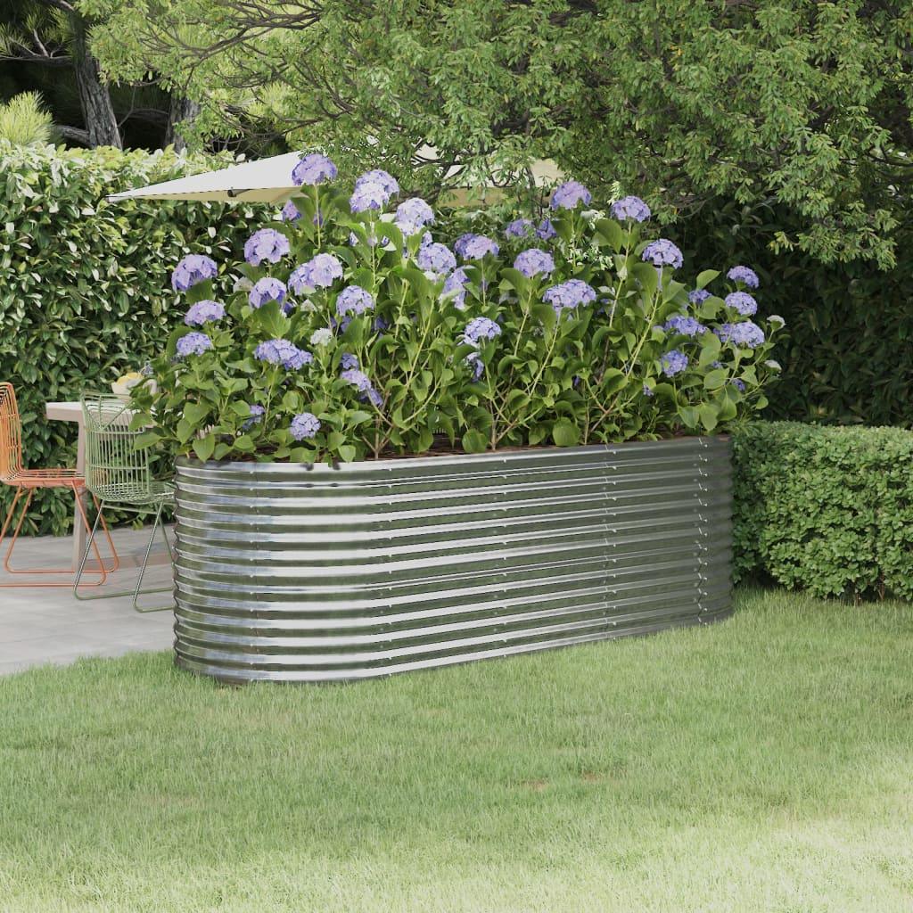 Garden Raised Bed Powder-coated Steel 88.2"x31.5"x26.8" Silver at Set Shop and Smile