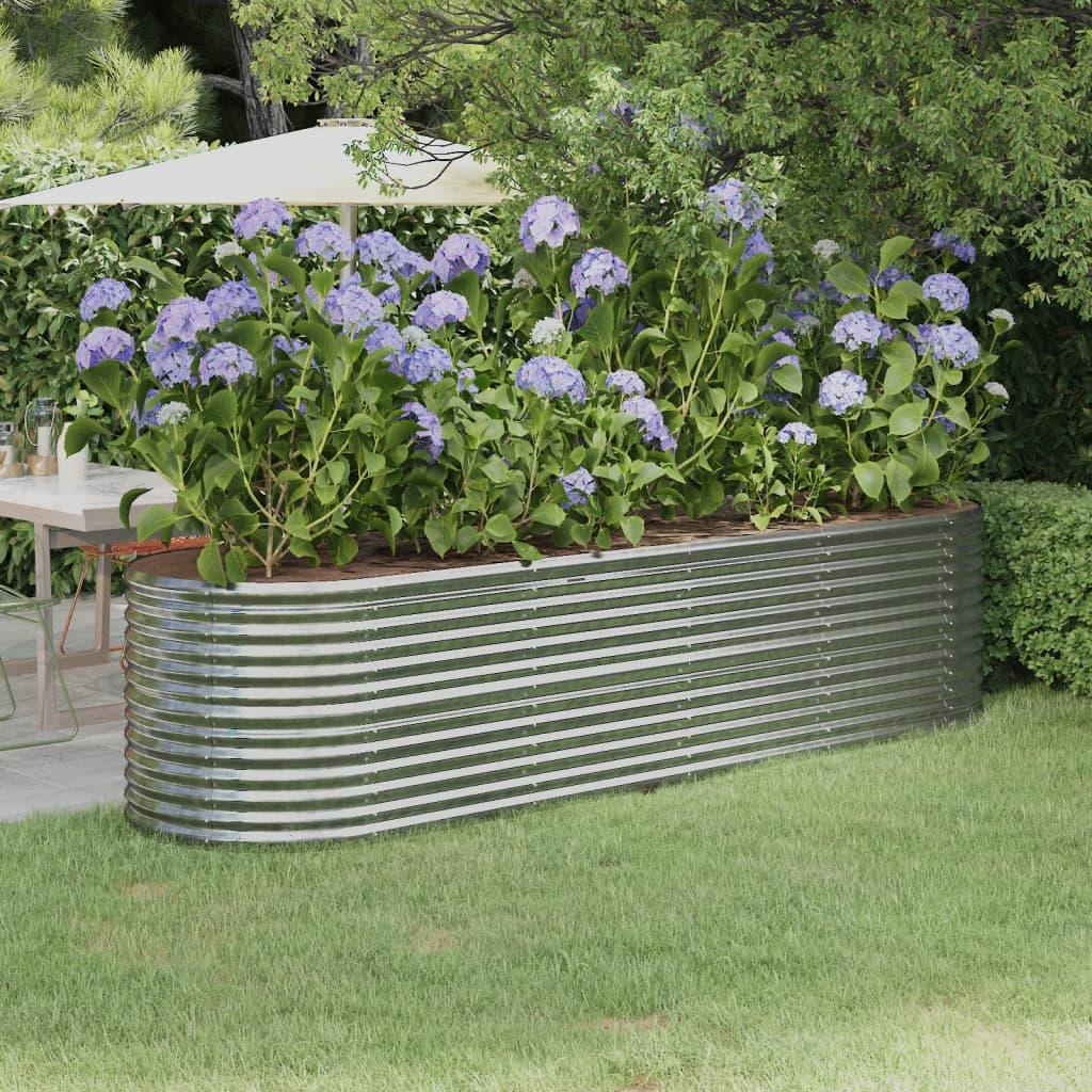 Garden Raised Bed Powder-coated Steel 116.5"x31.5"x26.8" Silver at Set Shop and Smile