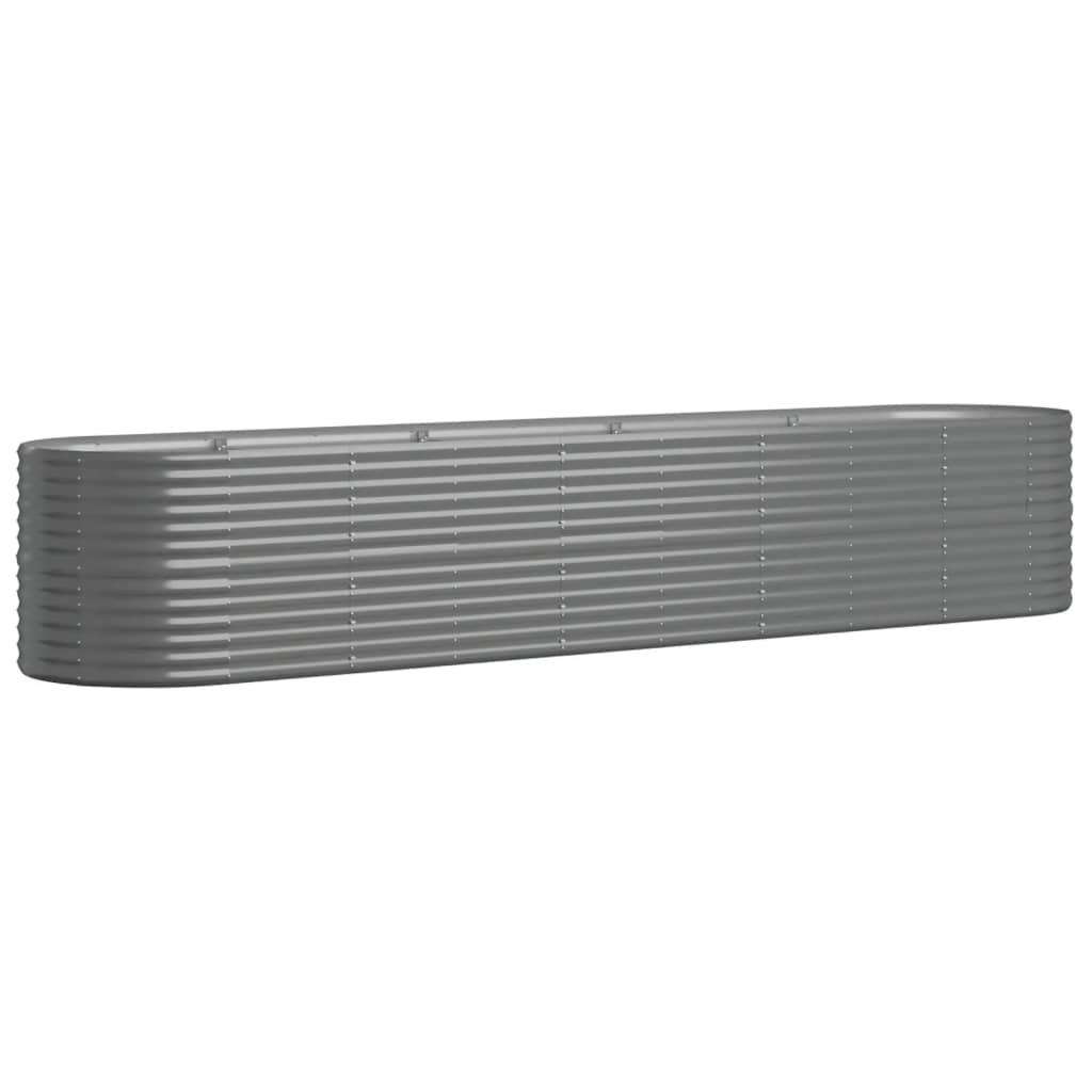 Garden Raised Bed Powder-coated Steel 144.9"x31.5"x26.8" Gray at Set Shop and Smile