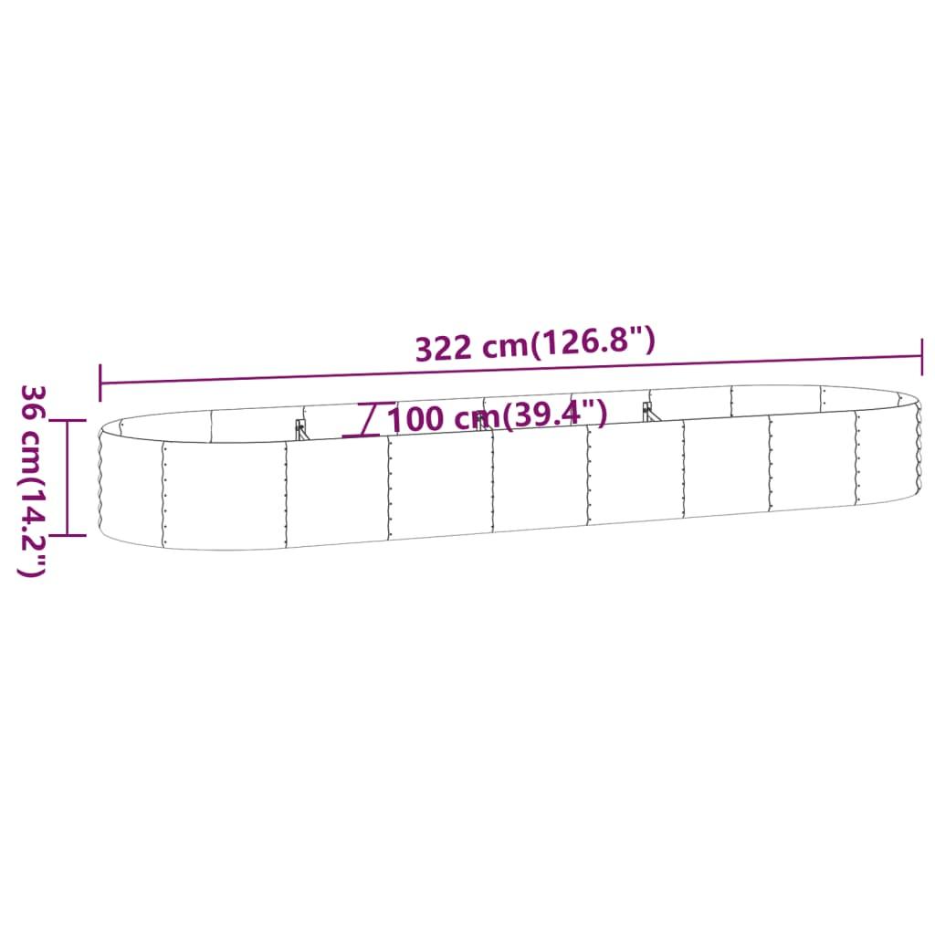 Garden Raised Bed Powder-coated Steel 126.8"x39.4"x14.2" Gray at Set Shop and Smile