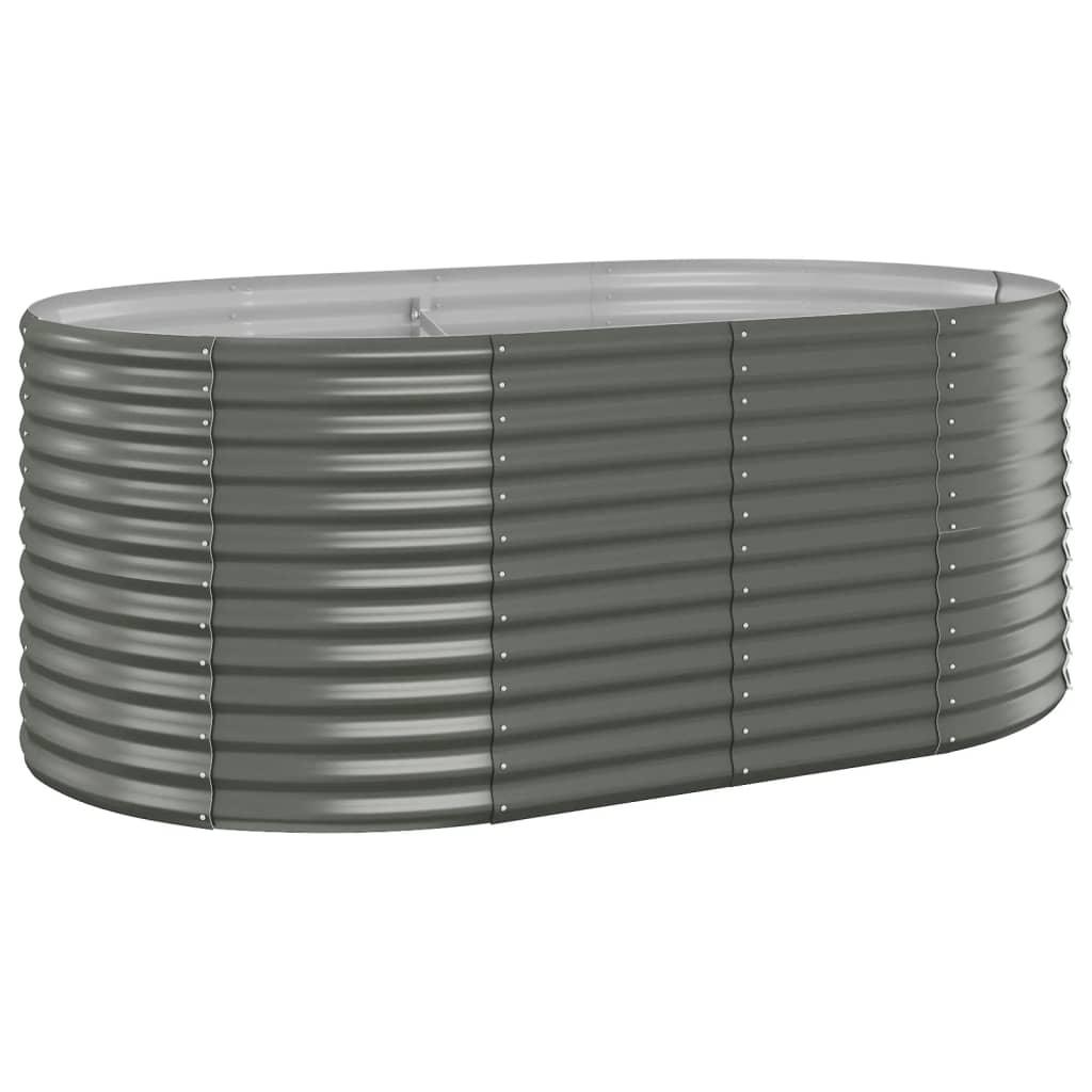 Garden Raised Bed Powder-coated Steel 68.9"x39.4"x26.8" Gray at Set Shop and Smile