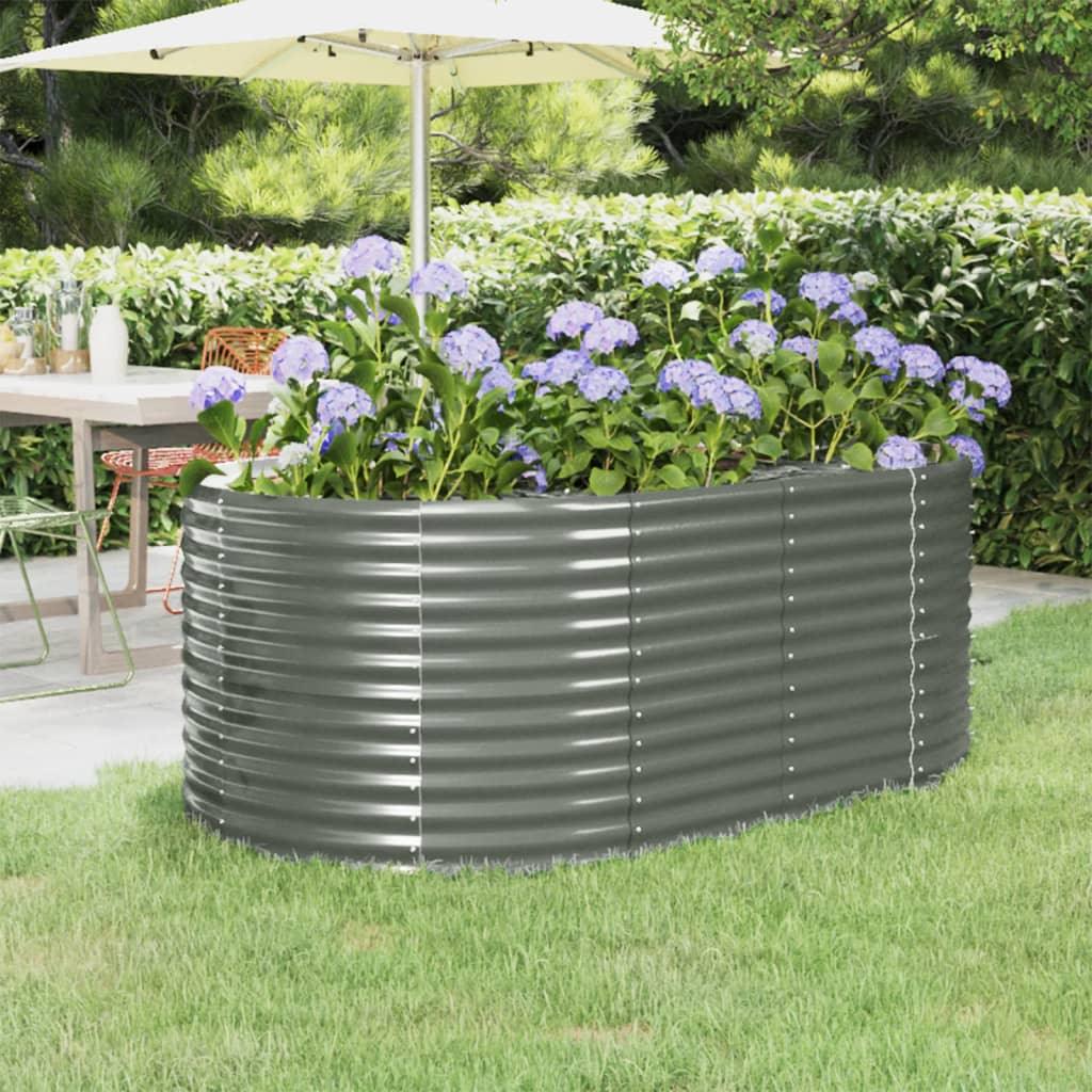 Garden Raised Bed Powder-coated Steel 68.9"x39.4"x26.8" Gray at Set Shop and Smile
