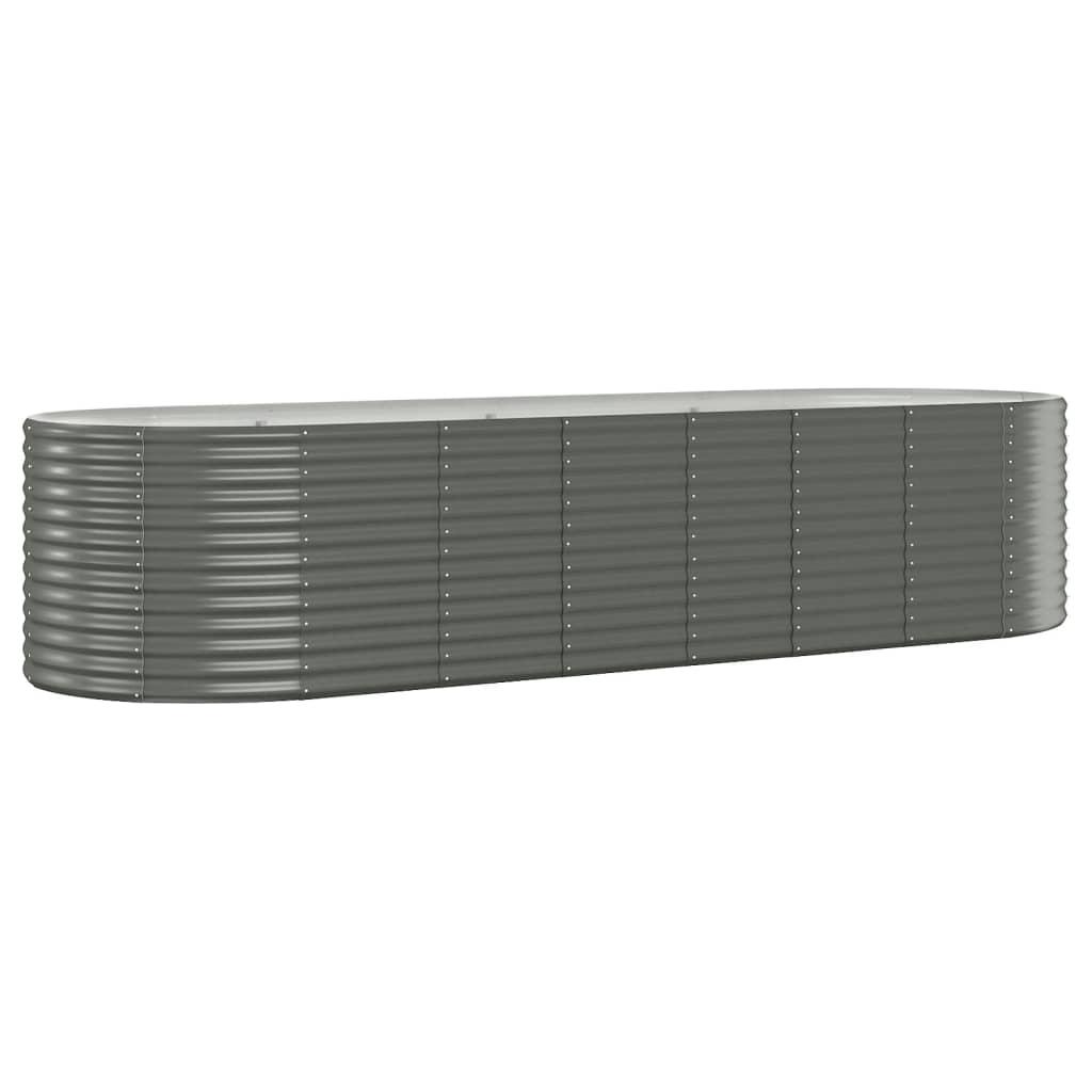 Garden Raised Bed Powder-coated Steel 126.8"x39.4"x26.8" Gray at Set Shop and Smile