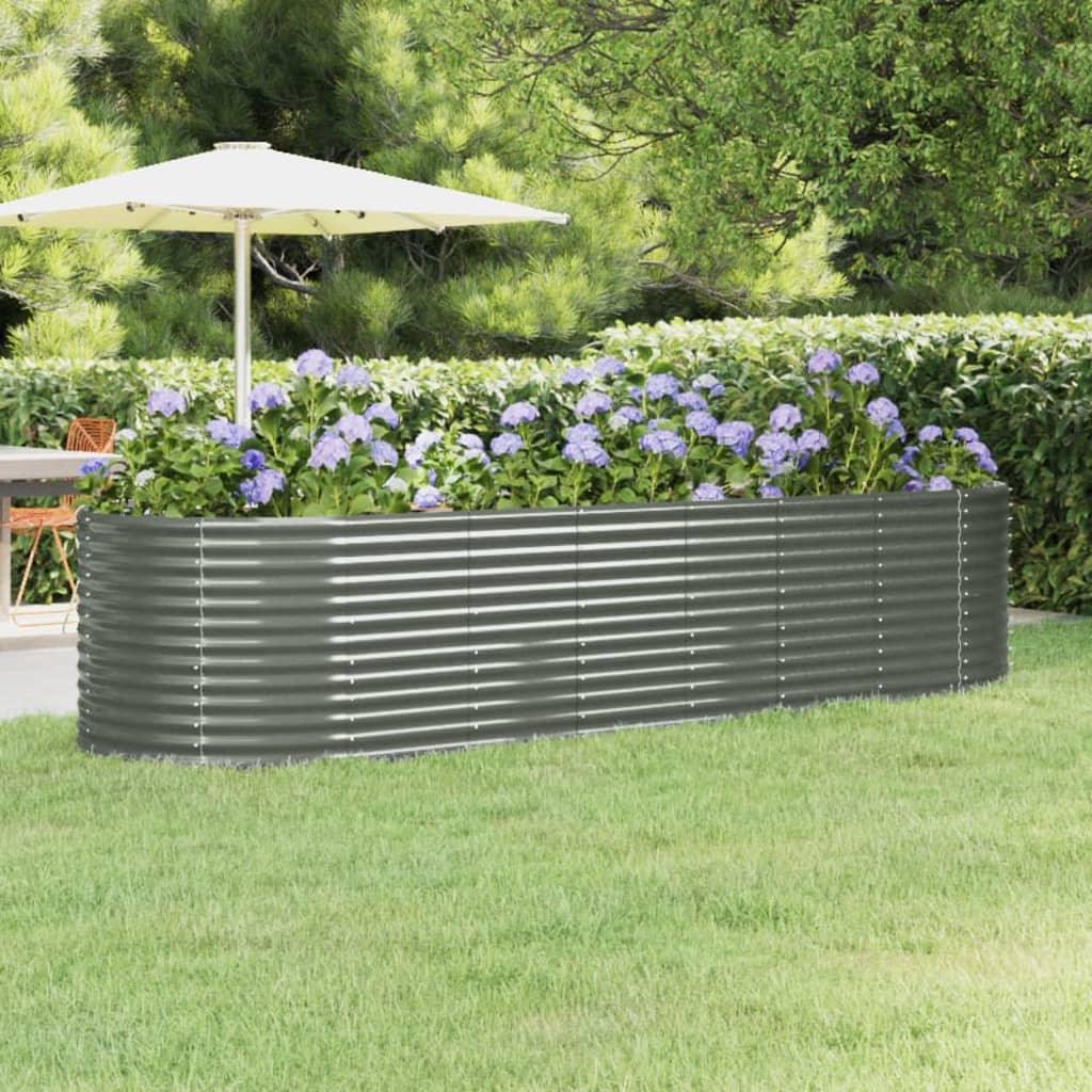 Garden Raised Bed Powder-coated Steel 126.8"x39.4"x26.8" Gray at Set Shop and Smile