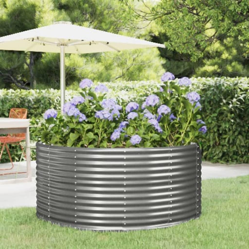 Garden Raised Bed Gray 55.1"x55.1"x26.8" Powder-coated Steel at Set Shop and Smile