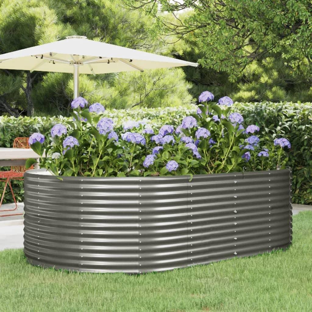 Garden Raised Bed Gray 83.5"x55.1"x26.8" Powder-coated Steel at Set Shop and Smile
