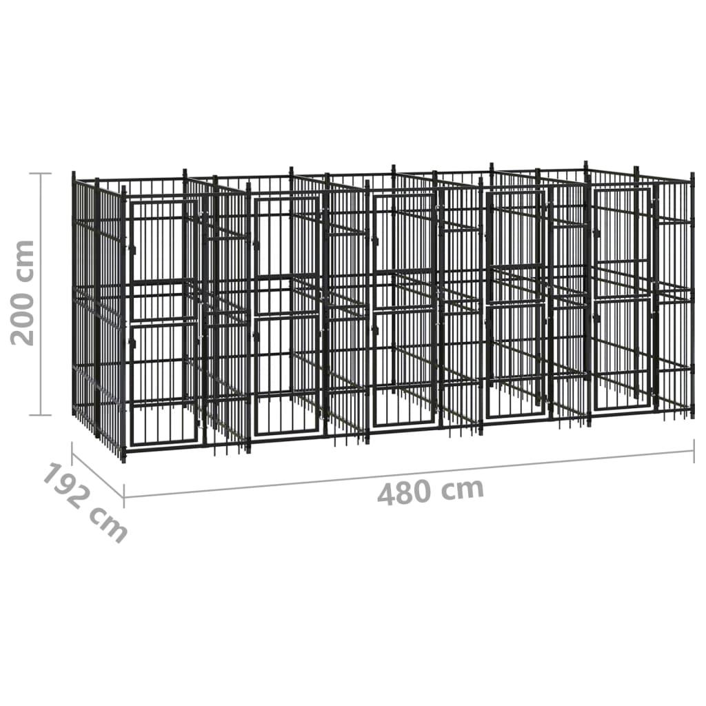 Outdoor Dog Kennel Steel 99.2 ft² at Set Shop and Smile