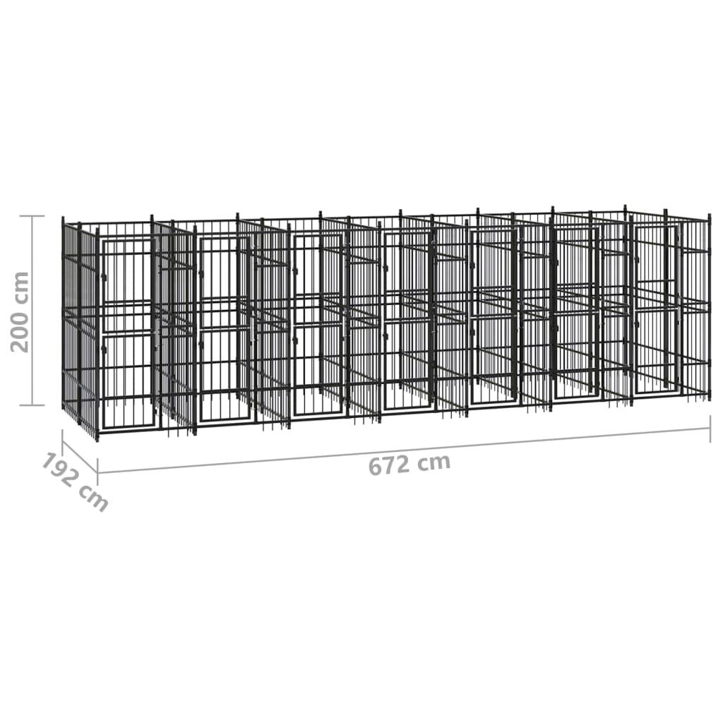Outdoor Dog Kennel Steel 138.9 ft² at Set Shop and Smile